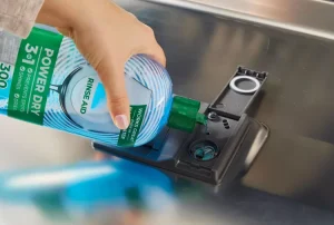 Dishwasher detergent and rinse aid bottle
