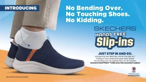 A navy blue Skechers Hands Free Slip-in shoe