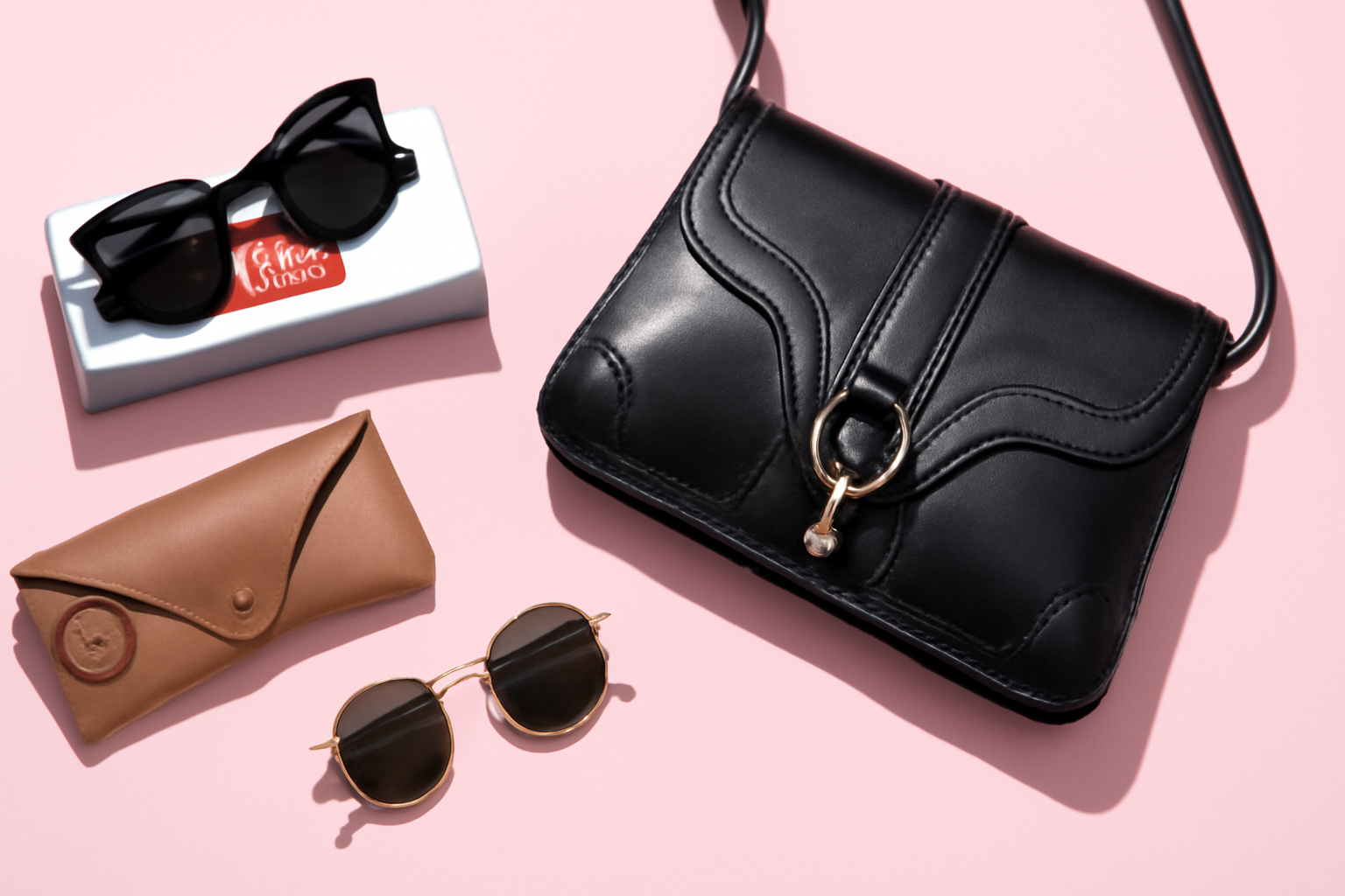 Jomashop legit stylish sunglasses, handbag flatlay
