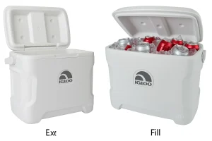 Knock off Yeti cooler alternative with ice and soda cans
