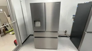 Stainless steel French door refrigerator