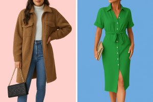 Shein review collage showing outfits