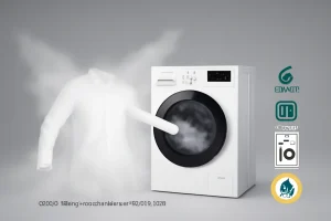 Washing machine with steam and shirt