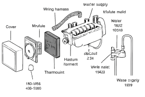 ChatGPT said: Exploded view of ice maker components