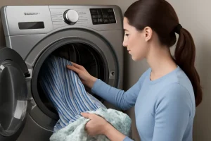 Loading clothes in washer
