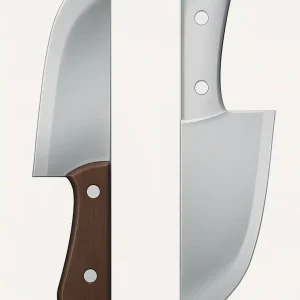 Two chef's knives with different handles
