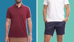 Man styling Perk chinos with simple t-shirt