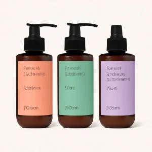 Brown pump bottles.