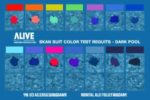 Swimsuit color visibility test results in a dark pool