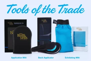 Bondi Sands self-tanning tools for a flawless tan.