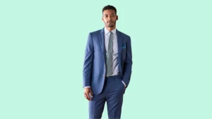 Customer receiving style advice at the best place to buy a suit