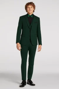 Green tuxedo suit with bow tie for formal events 