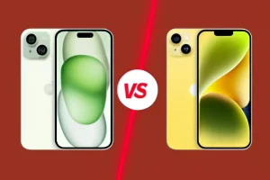 iPhone 15 vs iPhone 14 front and back view