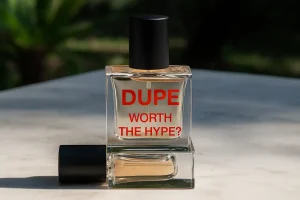 Perfume bottle labeled DUPE