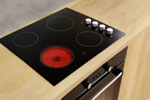 Stylish cooktop with red glow