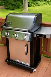 Weber Spirit gas grill on deck